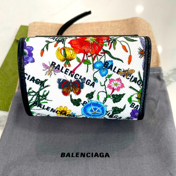 Gucci x Balenciaga Hacker Project neo classic wallet White Flora - Picture 3 of 8